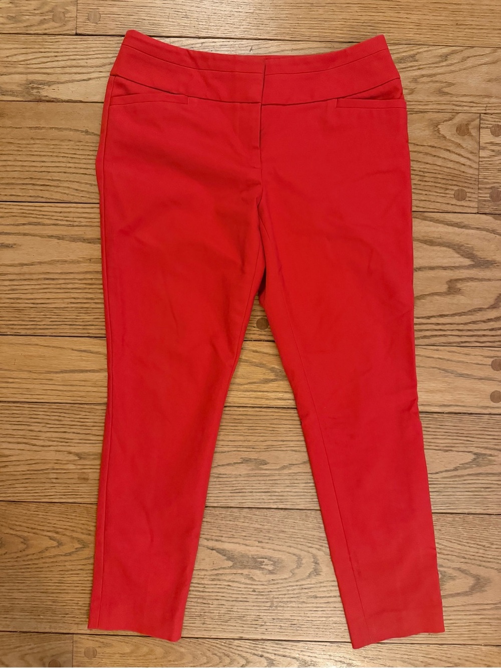 LOFT Bright Red Ankle Ponte Pants